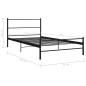 Bettgestell Schwarz Metall 90×200 cm Bettgestell Schwarz Metall 90×200 cm