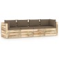 4-Sitzer Outdoor-Sofa mit Kissen Grün Imprägniertes Holz 4-Sitzer Outdoor-Sofa mit Kissen Grün Imprägniertes Holz