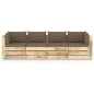 4-Sitzer Outdoor-Sofa mit Kissen Grün Imprägniertes Holz 4-Sitzer Outdoor-Sofa mit Kissen Grün Imprägniertes Holz