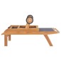 Sonnenliege Klappbar mit Rollen Teak Massivholz und Textilene Sonnenliege Klappbar mit Rollen Teak Massivholz und Textilene