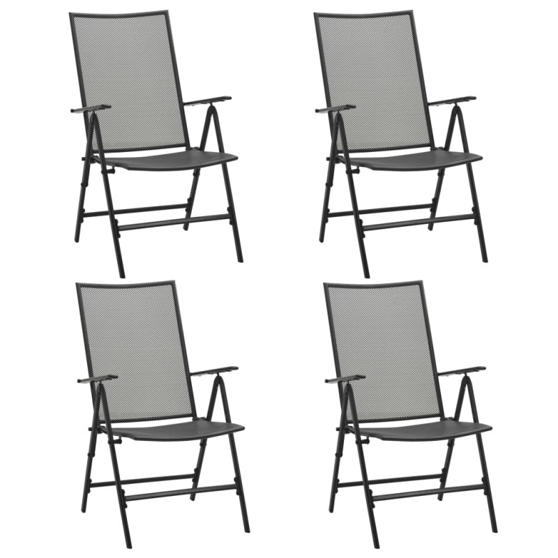 Klappstühle 4 Stk. Mesh Stahl Anthrazit Klappstühle 4 Stk. Mesh Stahl Anthrazit