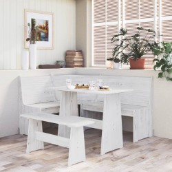 Esstisch mit Bank Weiß Massivholz Kiefer