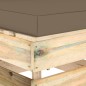 Modulares Mittelsofa mit Kissen Grün Imprägniertes Holz Modulares Mittelsofa mit Kissen Grün Imprägniertes Holz