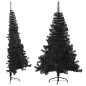 Künstlicher Halb-Weihnachtsbaum mit Ständer Schwarz 150 cm PVC Künstlicher Halb-Weihnachtsbaum mit Ständer Schwarz 150 cm PVC