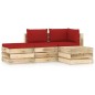 4-tlg. Garten-Lounge-Set mit Kissen Grün Imprägniertes Holz 4-tlg. Garten-Lounge-Set mit Kissen Grün Imprägniertes Holz