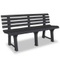 vidaXL Gartenbank 145,5 cm Kunststoff Anthrazit vidaXL Gartenbank 145,5 cm Kunststoff Anthrazit