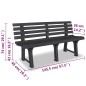 vidaXL Gartenbank 145,5 cm Kunststoff Anthrazit vidaXL Gartenbank 145,5 cm Kunststoff Anthrazit