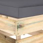 Modulares Mittelsofa mit Kissen Grün Imprägniertes Holz Modulares Mittelsofa mit Kissen Grün Imprägniertes Holz