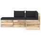 4-tlg. Garten-Lounge-Set mit Kissen Grün Imprägniertes Holz 4-tlg. Garten-Lounge-Set mit Kissen Grün Imprägniertes Holz