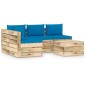 5-tlg. Garten-Lounge-Set mit Kissen Grün Imprägniertes Holz 5-tlg. Garten-Lounge-Set mit Kissen Grün Imprägniertes Holz