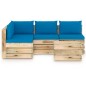 5-tlg. Garten-Lounge-Set mit Kissen Grün Imprägniertes Holz 5-tlg. Garten-Lounge-Set mit Kissen Grün Imprägniertes Holz