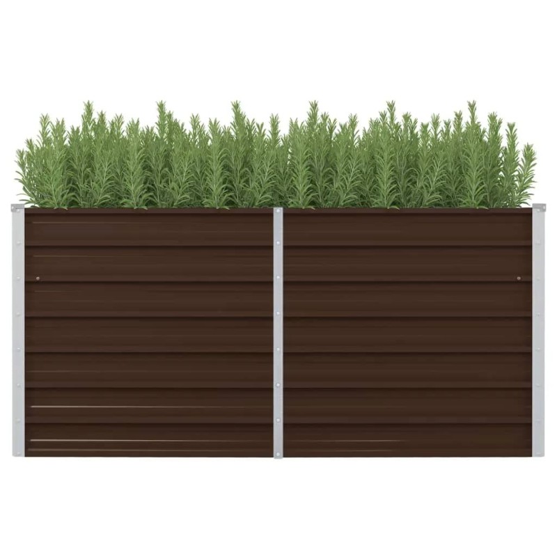 Hochbeet Braun 160 x 80 x 77 cm Verzinkter Stahl Hochbeet Braun 160 x 80 x 77 cm Verzinkter Stahl
