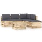 6-tlg. Garten-Lounge-Set mit Kissen Grün Imprägniertes Holz 6-tlg. Garten-Lounge-Set mit Kissen Grün Imprägniertes Holz