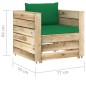 2-tlg. Garten-Lounge-Set mit Kissen Grün Imprägniertes Holz 2-tlg. Garten-Lounge-Set mit Kissen Grün Imprägniertes Holz