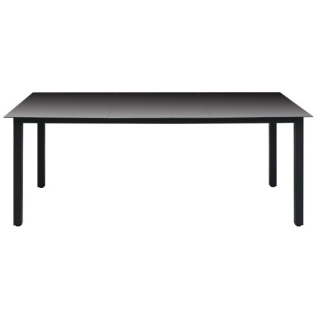Garten-Esstisch Glas Aluminium 190 x 90 x 74 cm Schwarz