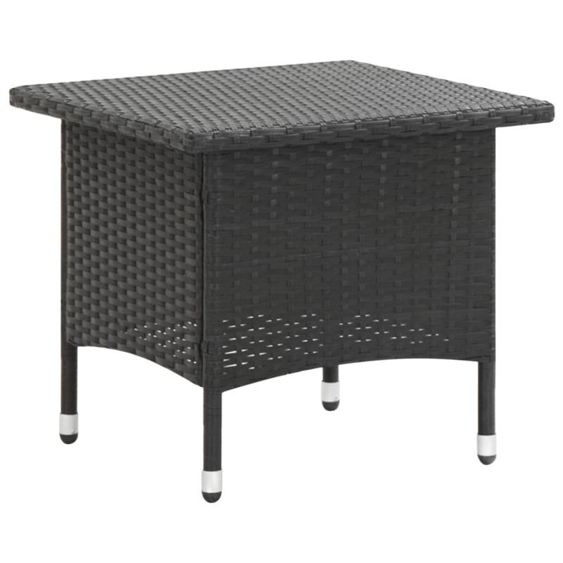 Teetisch Schwarz 50 x 50 x 47 cm Poly Rattan Teetisch Schwarz 50 x 50 x 47 cm Poly Rattan