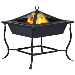 vidaXL Feuerstelle Schwarz 42x42x45 cm Stahl  