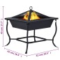 vidaXL Feuerstelle Schwarz 42x42x45 cm Stahl vidaXL Feuerstelle Schwarz 42x42x45 cm Stahl