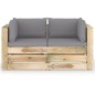 2-Sitzer Outdoor-Sofa mit Kissen Grün Imprägniertes Holz 2-Sitzer Outdoor-Sofa mit Kissen Grün Imprägniertes Holz