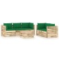 6-tlg. Garten-Lounge-Set mit Kissen Grün Imprägniertes Holz 6-tlg. Garten-Lounge-Set mit Kissen Grün Imprägniertes Holz