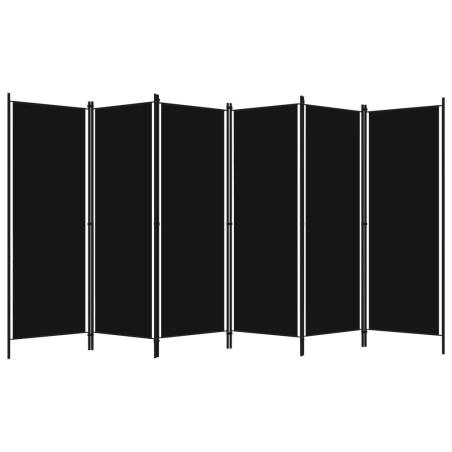 6-tlg. Raumteiler Schwarz 300x180 cm