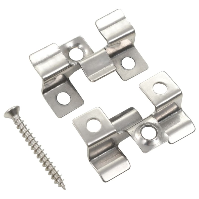 100 Stk. Deckclips mit 200 Schrauben Edelstahl 100 Stk. Deckclips mit 200 Schrauben Edelstahl