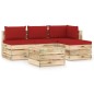 vidaXL 5-tlg. Garten-Lounge-Set mit Kissen Grün Imprägniertes Holz vidaXL 5-tlg. Garten-Lounge-Set mit Kissen Grün Imprägniertes Holz