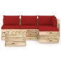 vidaXL 5-tlg. Garten-Lounge-Set mit Kissen Grün Imprägniertes Holz vidaXL 5-tlg. Garten-Lounge-Set mit Kissen Grün Imprägniertes Holz