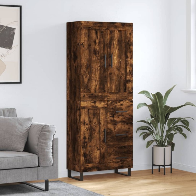Highboard Räuchereiche 69,5x34x180 cm Holzwerkstoff Highboard Räuchereiche 69,5x34x180 cm Holzwerkstoff
