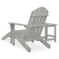 Adirondack-Gartenstuhl mit Fußstütze & Tisch Tannenholz Grau Adirondack-Gartenstuhl mit Fußstütze & Tisch Tannenholz Grau