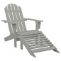 Adirondack-Gartenstuhl mit Fußstütze & Tisch Tannenholz Grau Adirondack-Gartenstuhl mit Fußstütze & Tisch Tannenholz Grau
