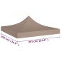 Partyzelt-Dach 3x3 m Taupe 270 g/m² Partyzelt-Dach 3x3 m Taupe 270 g/m²