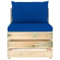 Modulares Mittelsofa mit Kissen Grün Imprägniertes Holz Modulares Mittelsofa mit Kissen Grün Imprägniertes Holz
