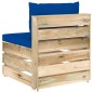 Modulares Mittelsofa mit Kissen Grün Imprägniertes Holz Modulares Mittelsofa mit Kissen Grün Imprägniertes Holz