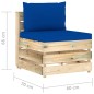 Modulares Mittelsofa mit Kissen Grün Imprägniertes Holz Modulares Mittelsofa mit Kissen Grün Imprägniertes Holz