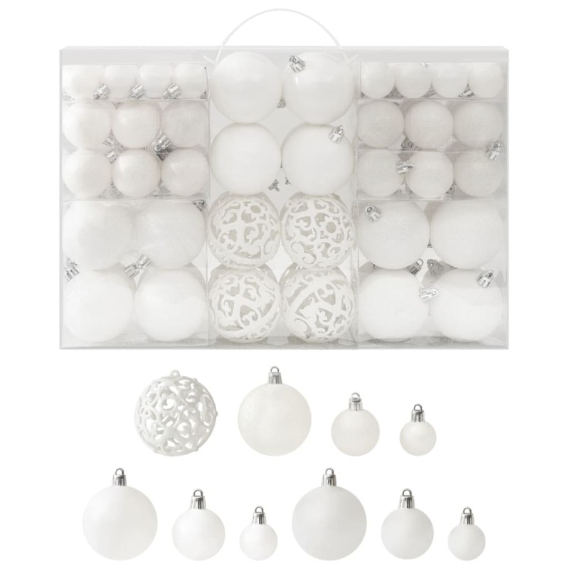 100-tlg. Weihnachtskugel-Set Weiß 100-tlg. Weihnachtskugel-Set Weiß