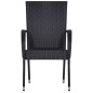 Stapelbare Gartenstühle 6 Stk. Poly Rattan Schwarz Stapelbare Gartenstühle 6 Stk. Poly Rattan Schwarz