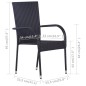 Stapelbare Gartenstühle 6 Stk. Poly Rattan Schwarz Stapelbare Gartenstühle 6 Stk. Poly Rattan Schwarz