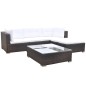 5-tlg. Garten-Lounge-Set mit Kissen Poly Rattan Braun 5-tlg. Garten-Lounge-Set mit Kissen Poly Rattan Braun