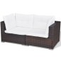 5-tlg. Garten-Lounge-Set mit Kissen Poly Rattan Braun 5-tlg. Garten-Lounge-Set mit Kissen Poly Rattan Braun