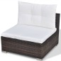 5-tlg. Garten-Lounge-Set mit Kissen Poly Rattan Braun 5-tlg. Garten-Lounge-Set mit Kissen Poly Rattan Braun