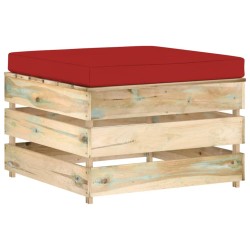 vidaXL Modulare Ottomane mit Kissen Grün Imprägniertes Holz