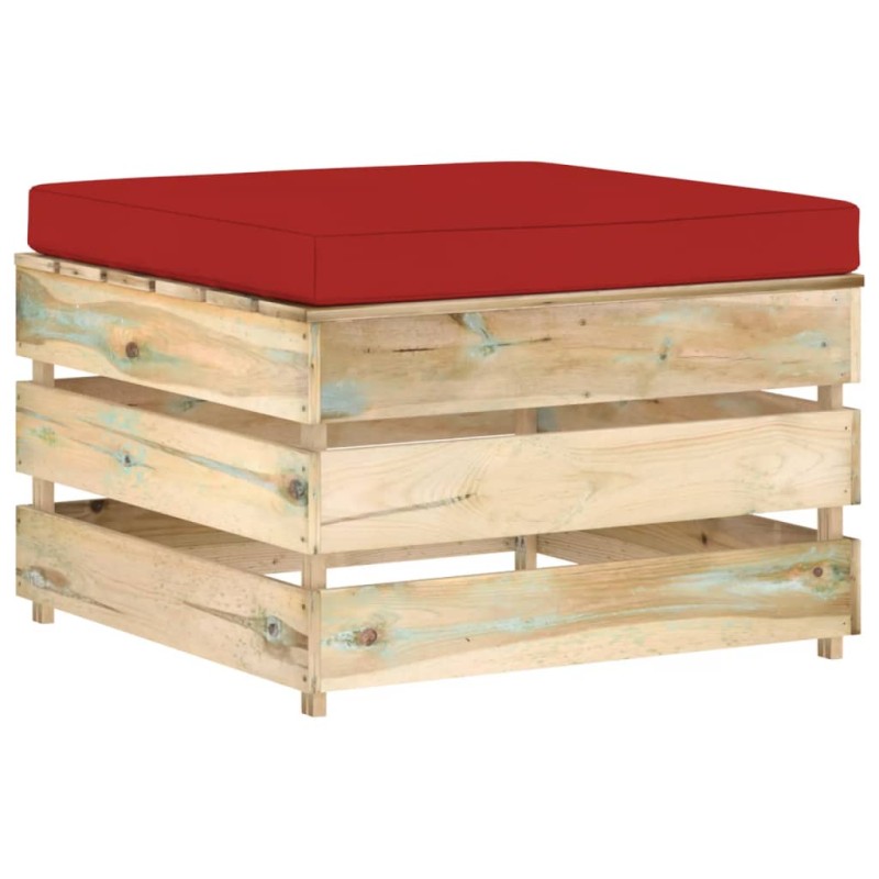 vidaXL Modulare Ottomane mit Kissen Grün Imprägniertes Holz vidaXL Modulare Ottomane mit Kissen Grün Imprägniertes Holz