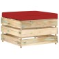 vidaXL Modulare Ottomane mit Kissen Grün Imprägniertes Holz vidaXL Modulare Ottomane mit Kissen Grün Imprägniertes Holz