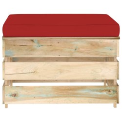 vidaXL Modulare Ottomane mit Kissen Grün Imprägniertes Holz