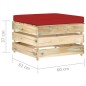 vidaXL Modulare Ottomane mit Kissen Grün Imprägniertes Holz vidaXL Modulare Ottomane mit Kissen Grün Imprägniertes Holz