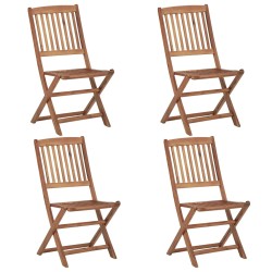 vidaXL Klappbare Gartenstühle 4 Stk. Massivholz Akazie