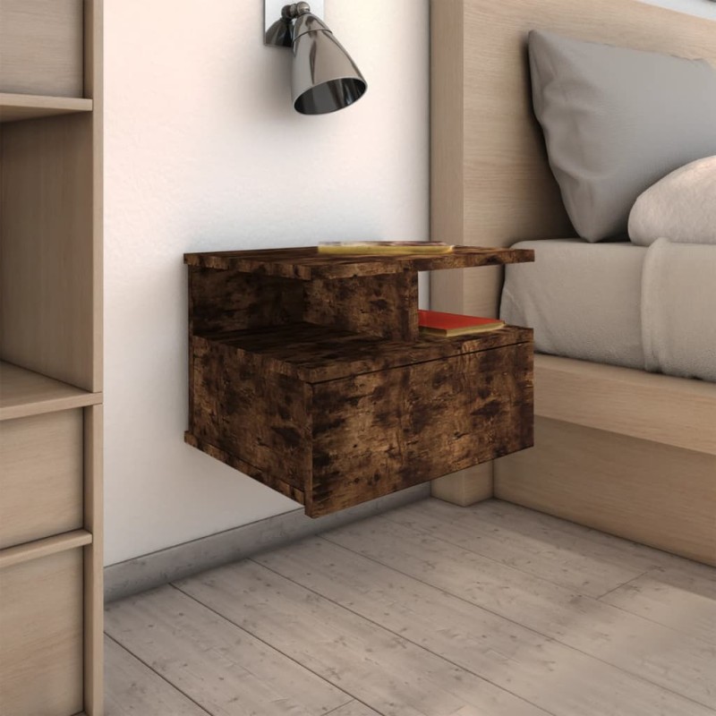 vidaXL Nachttisch Hängend 2 Stk. Räuchereiche 40x31x27cm Holzwerkstoff vidaXL Nachttisch Hängend 2 Stk. Räuchereiche 40x31x27cm Holzwerkstoff