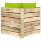 Modulares Ecksofa mit Kissen Grün Imprägniertes Holz Modulares Ecksofa mit Kissen Grün Imprägniertes Holz