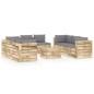 9-tlg. Garten-Lounge-Set mit Kissen Grün Imprägniertes Holz 9-tlg. Garten-Lounge-Set mit Kissen Grün Imprägniertes Holz